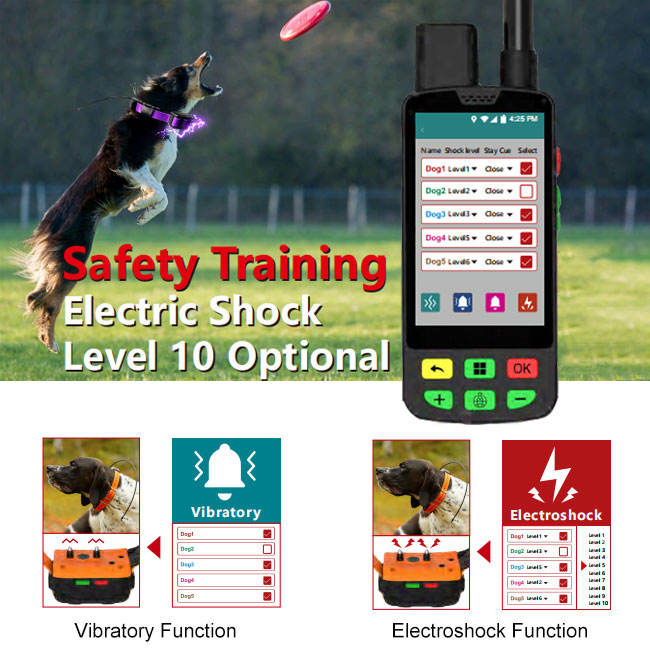 eSEEK Wireless Dog Fence Shock GPS with App: Remote Stim Configuration + Trainer Collaboration Portal - 1 * handheld device + 1 * collar